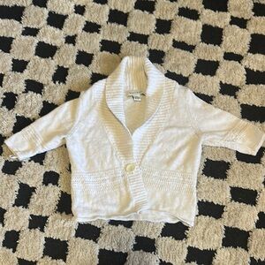 White House Black Market Ivory Knit Cardigan